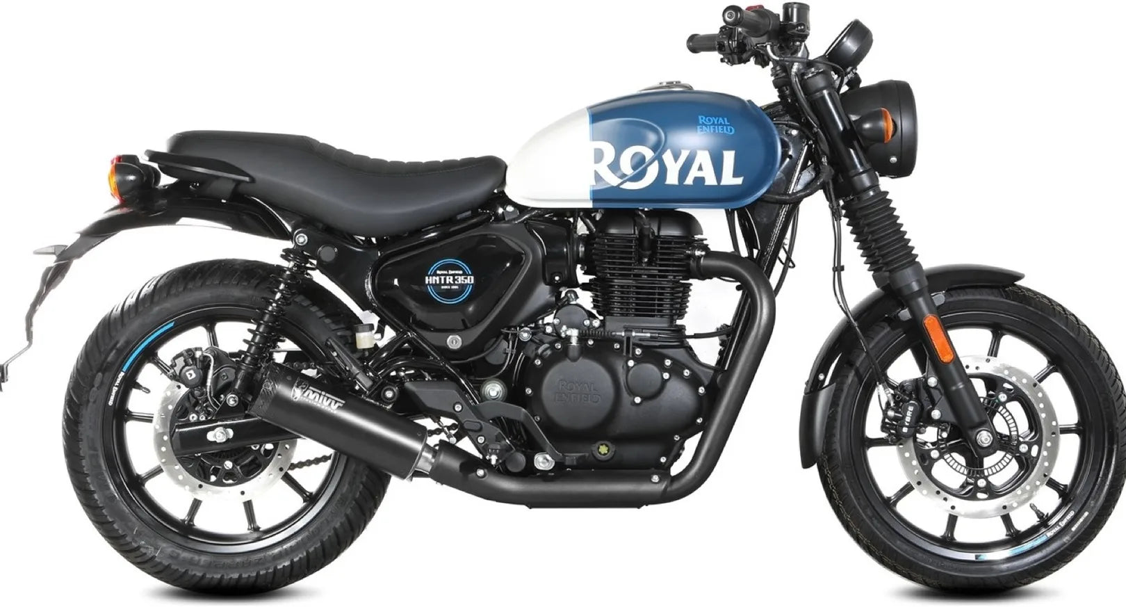 Système D'Échappement Homologué Au Niveau Sonore Hr-1 Acier Noir Carbon - Mivv Compatible Avec Royal Enfield Hntr 350 (2022-2024)