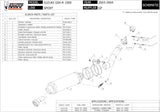 Système D'Échappement Homologué Au Niveau Sonore Gp Acier Noir - Mivv Compatible Avec Suzuki Gsx-R 1000 (2003-2004)