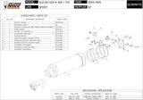 Système D'Échappement Homologué Au Niveau Sonore Gp Acier Noir - Mivv Compatible Avec Suzuki Gsx-R 750 (2004-2005)