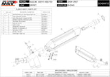 Système D'Échappement Catalytique Avec Homologation Acoustique Suono Acier Carbon - Mivv Compatible Avec Suzuki Gsx-R 600 (2006-2007)