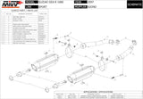 Double Sortie D'Échappement Homologuée Au Niveau Sonore Suono Acier Noir Carbon - Mivv Compatible Avec Suzuki Gsx-R 1000 (2007-2008)
