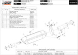 Système D'Échappement Homologué Au Niveau Sonore Suono Acier Noir Carbon - Mivv Compatible Avec Suzuki Gsx 650 F (2008-2015)