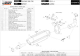 Système D'Échappement Homologué Au Niveau Sonore Suono Acier Noir Carbon - Mivv Compatible Avec Suzuki Gsr 750 (2011-2016)
