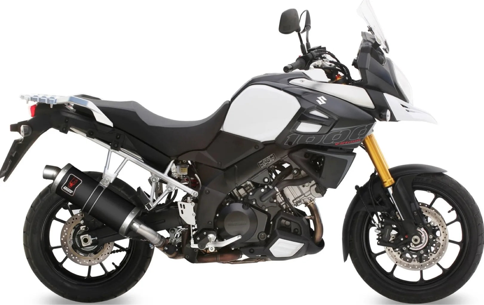 Système D'Échappement Homologué Au Niveau Sonore Dakar Acier Noir - Mivv Compatible Avec Suzuki V-Strom 1050 (2020-2024)