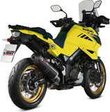 Système D'Échappement Homologué Au Niveau Sonore Oval Acier Noir Carbon - Mivv Compatible Avec Suzuki V-Strom 1050 (2020-2024)