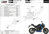 Système D'Échappement Homologué Au Niveau Sonore Gp Carbon - Mivv Compatible Avec Suzuki Gsx-S 750 (2017-2020)