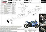 Système D'Échappement Homologué Au Niveau Sonore Gppro Acier Noir - Mivv Compatible Avec Suzuki Gsx-R 1000 (2017-2020)