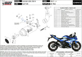 Système D'Échappement Homologué Au Niveau Sonore Gppro Acier Noir - Mivv Compatible Avec Suzuki Gsx 250 R (2017-2020)