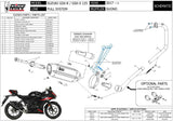 Complete Exhaust System Without Catalytic Converter And Without Sound Certification Suono Steel Black Carbon - Mivv Compatible With Suzuki Gsx-R 125 (2017-2020)