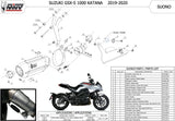 Exhaust Tip With Noise Certification Suono Steel Black Carbon - Mivv Compatible With Suzuki Gsx-S 1000 Katana (2019-2024)