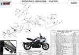 Système D'Échappement Homologué Au Niveau Sonore Suono Acier Noir Carbon - Mivv Compatible Avec Suzuki Gsx-S 1000 Katana (2019-2024)