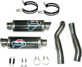 Double Sortie D'Échappement Homologuée Au Niveau Sonore Round Carbon - Termignoni Compatible Avec Suzuki Gsx-R 1000 (2007-2008)