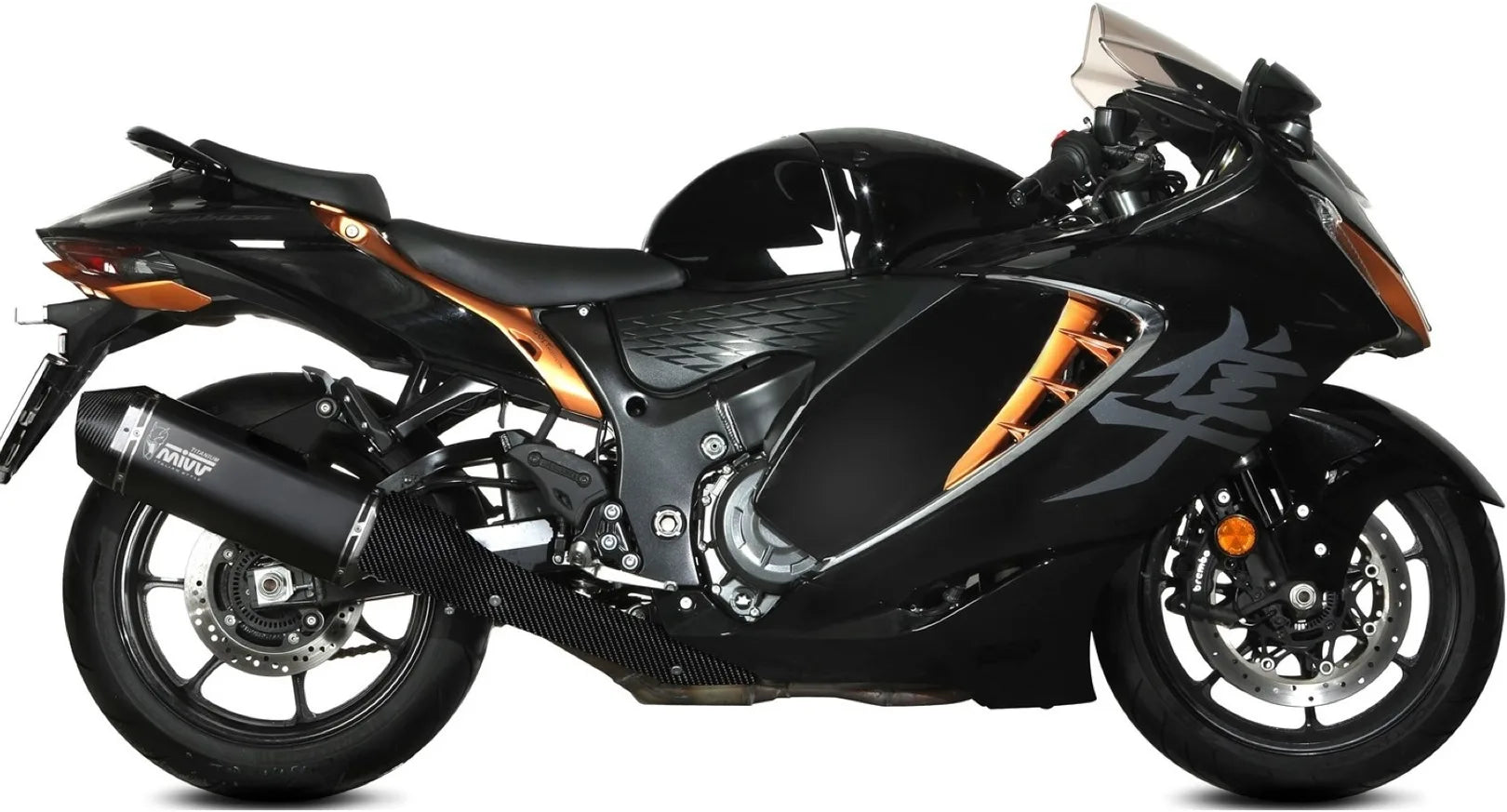 Double Sortie D'Échappement Homologuée Au Niveau Sonore Speed Edge Titanium Carbon - Mivv Compatible Avec Suzuki Gsx-R 1300 Hayabusa (2021-2024)
