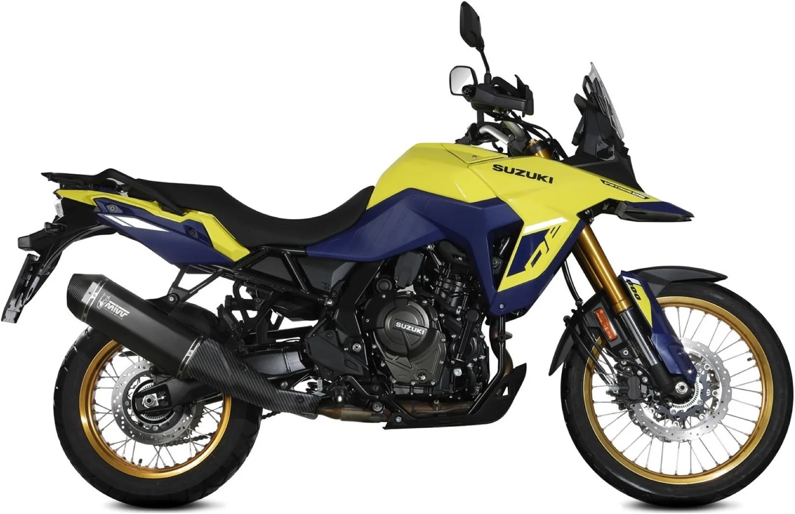 Système D'Échappement Homologué Au Niveau Sonore Speed Edge Acier Noir Carbon - Mivv Compatible Avec Suzuki V-Strom 800 Se (2023-2024)