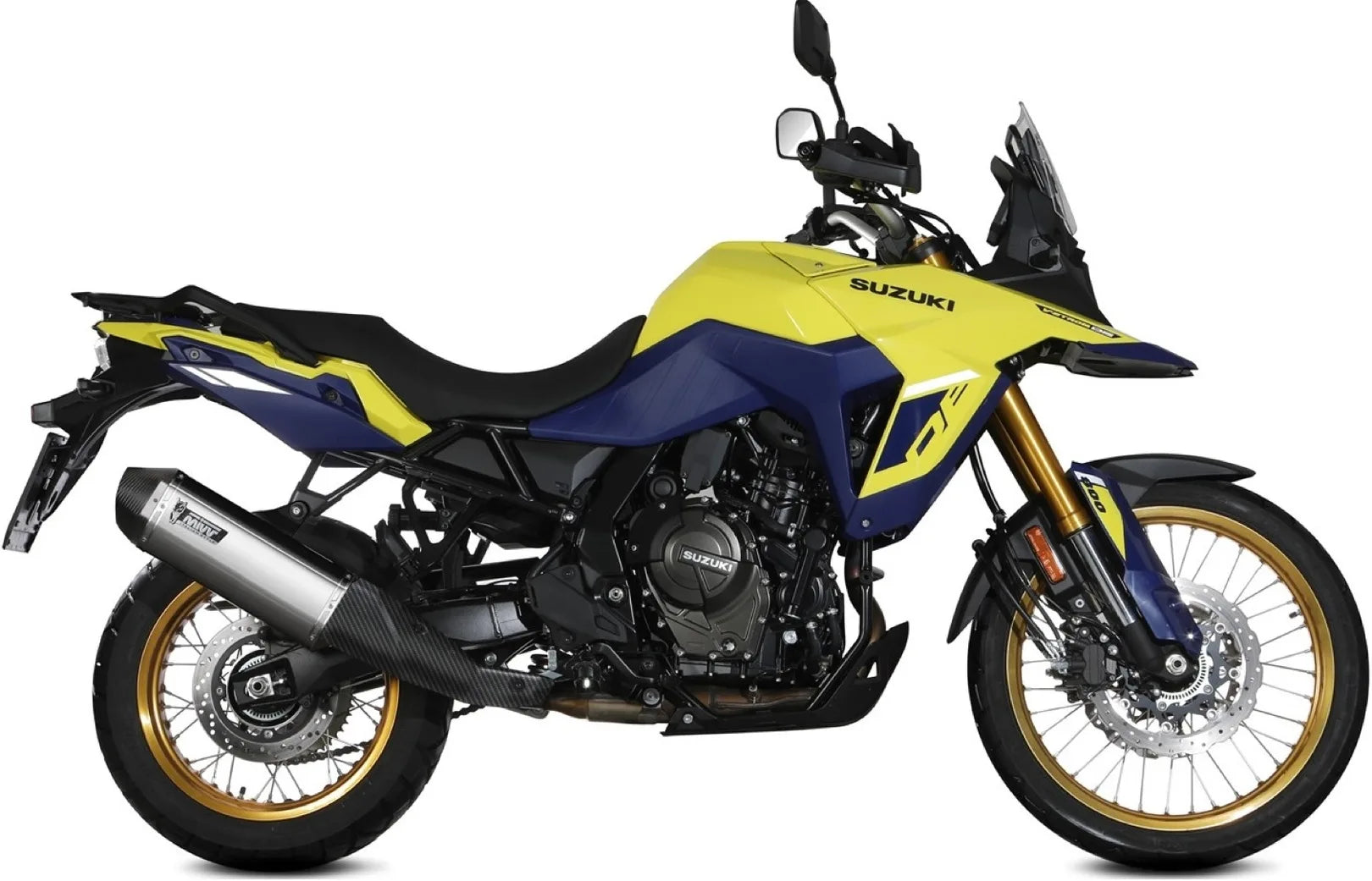 Système D'Échappement Homologué Au Niveau Sonore Speed Edge Acier Carbon - Mivv Compatible Avec Suzuki V-Strom 800 De (2023-2024)
