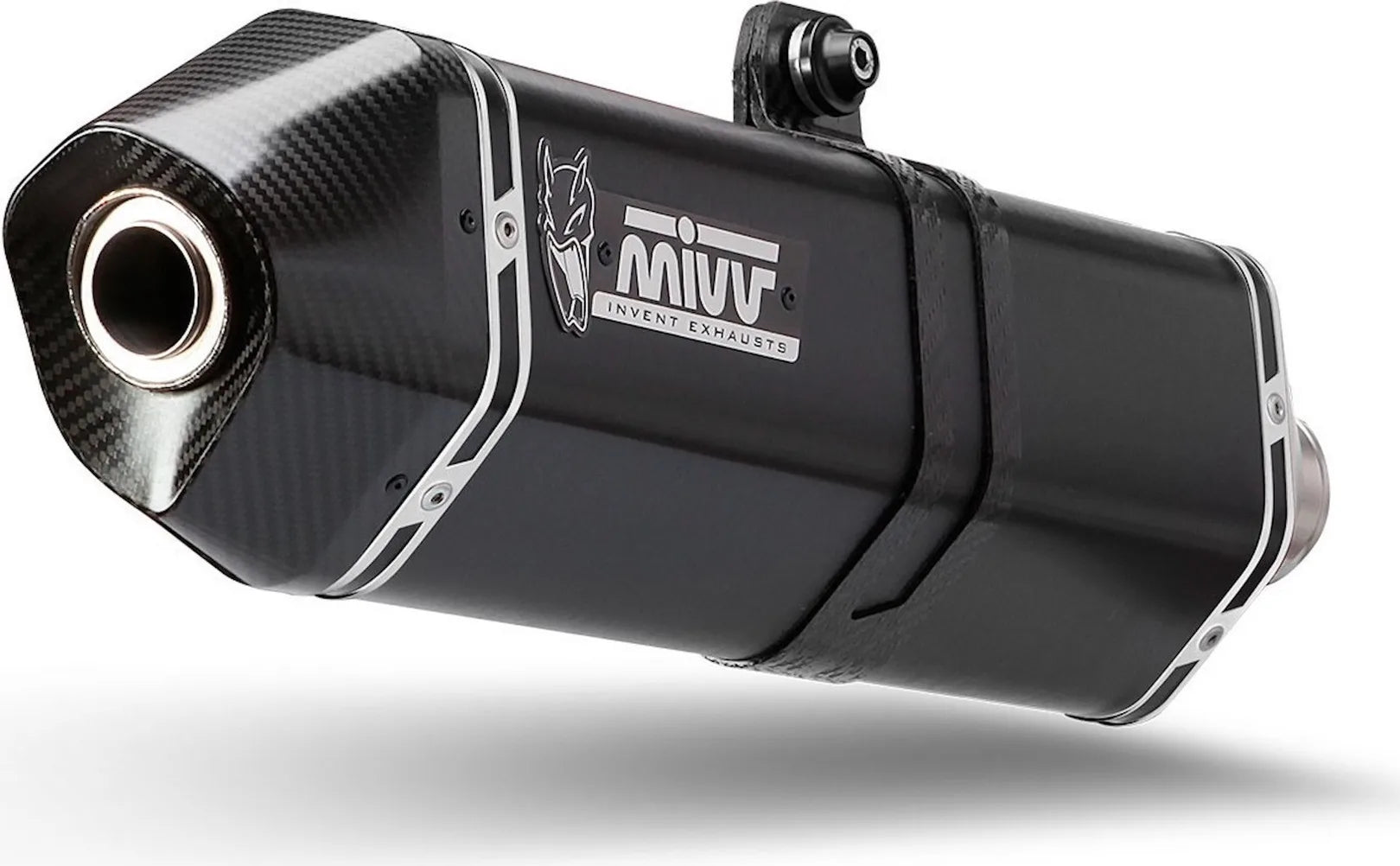 Système D'Échappement Catalytique Avec Homologation Acoustique Speed Edge Acier Noir Carbon - Mivv Compatible Avec Kymco Ak 550 (2017-2020)
