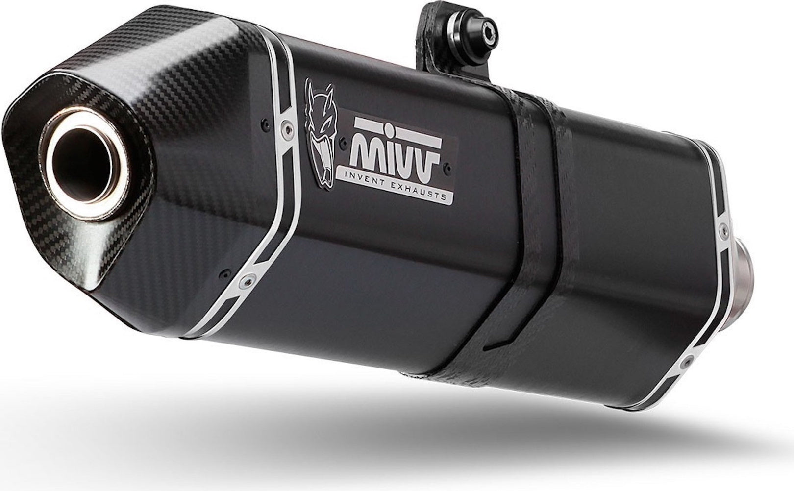 Exhaust Tip With Noise Certification Speed Edge Steel Black Carbon - Mivv Compatible With Moto Guzzi V85 Tt (2019-2024)