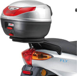 Monolock Vision Black Top Case - 34 Lt Vision Technopolymer - Givi Compatible With Piaggio Fly 50 - 100 - 125 - 150 (2004-2017)
