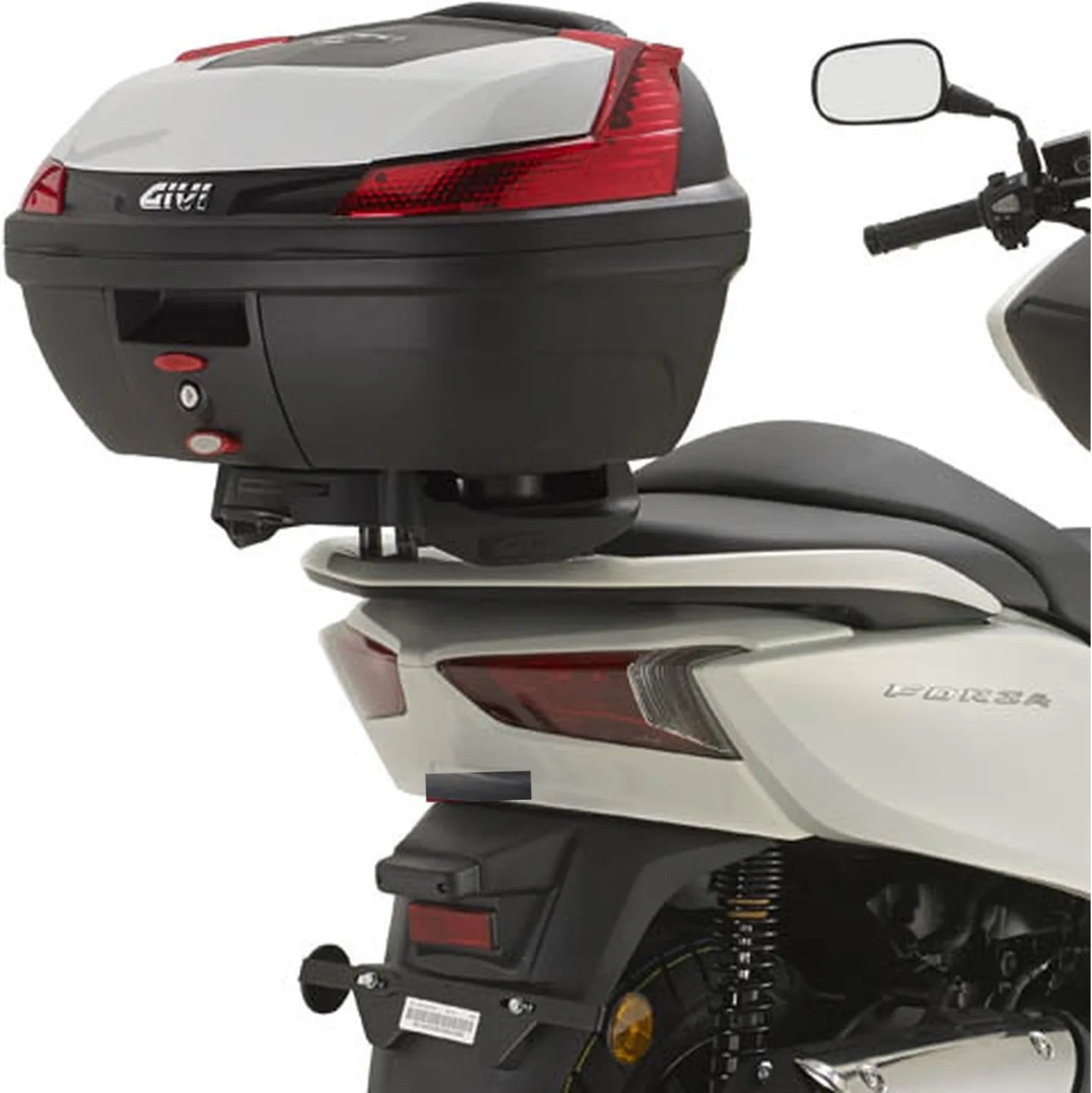 Top Case Monolock Alpina Aluminium Noir 44 Lt Alpina Aluminium - Givi Compatible Avec Honda Forza 300 Abs (2013-2017)
