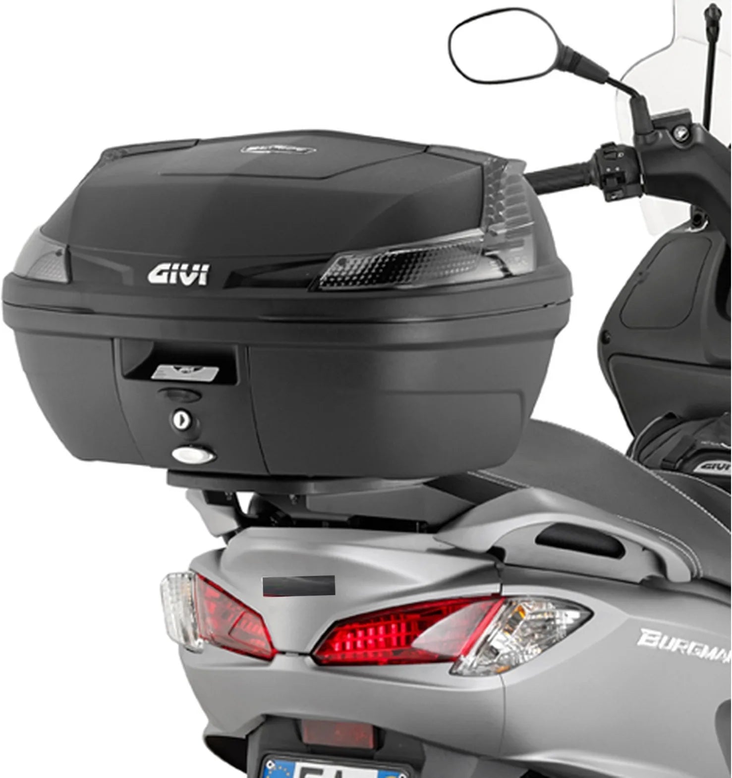 Top Case Monolock Riviera Noir 46 Lt Riviera Technopolymères - Givi Compatible Avec Suzuki Uh 125 - 200 Burgman K7 K8 K9 (2006-2013)