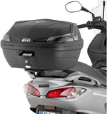 Monolock Riviera Black Top Case - 46 Lt Riviera Technopolymer - Givi Compatible With Suzuki Uh 125 - 200 Burgman K7 K8 K9 (2006-2013)