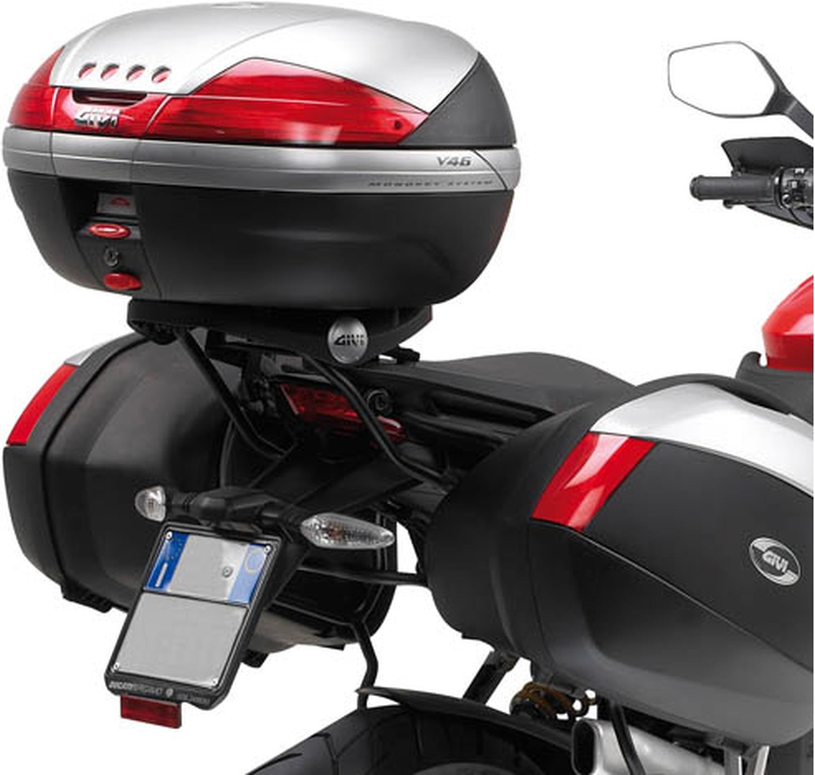 Monokey Trekker Outback Evo Smart Anodized Aluminium Top Case - 42 Lt Trekker Outback Evo Smart Anodized Aluminium - Givi Compatible With Ducati Multistrada 1200 (2013-2014)