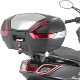 Top Case Monolock Riviera Noir Tech 46 Lt Riviera Technopolymères - Givi Compatible Avec Kymco Downtown 350 I Abs (2015-2024)