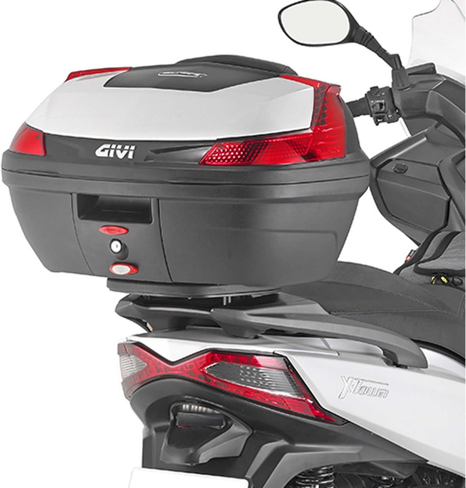 Monokey Trekker Dolomiti Black Aluminium Top Case - 30 Lt Trekker Dolomiti Aluminium - Givi Compatible With Kymco Xtown 125 - 300 (2016-2024)