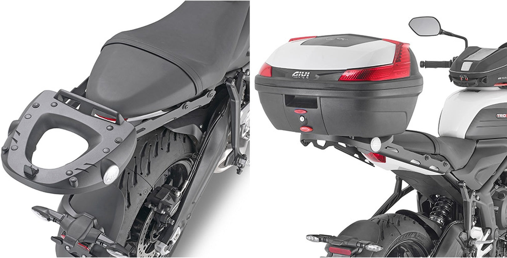 Monokey Trekker Outback Evo Smart Black Aluminium Top Case - 42 Lt Trekker Outback Evo Smart Aluminium - Givi Compatible With Triumph Trident 660 (2021-2024)
