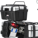 Monokey Trekker Black Aluminium Top Case - 46 Lt Trekker Aluminium - Givi Compatible With Bmw G 650 Gs (2011-2017)