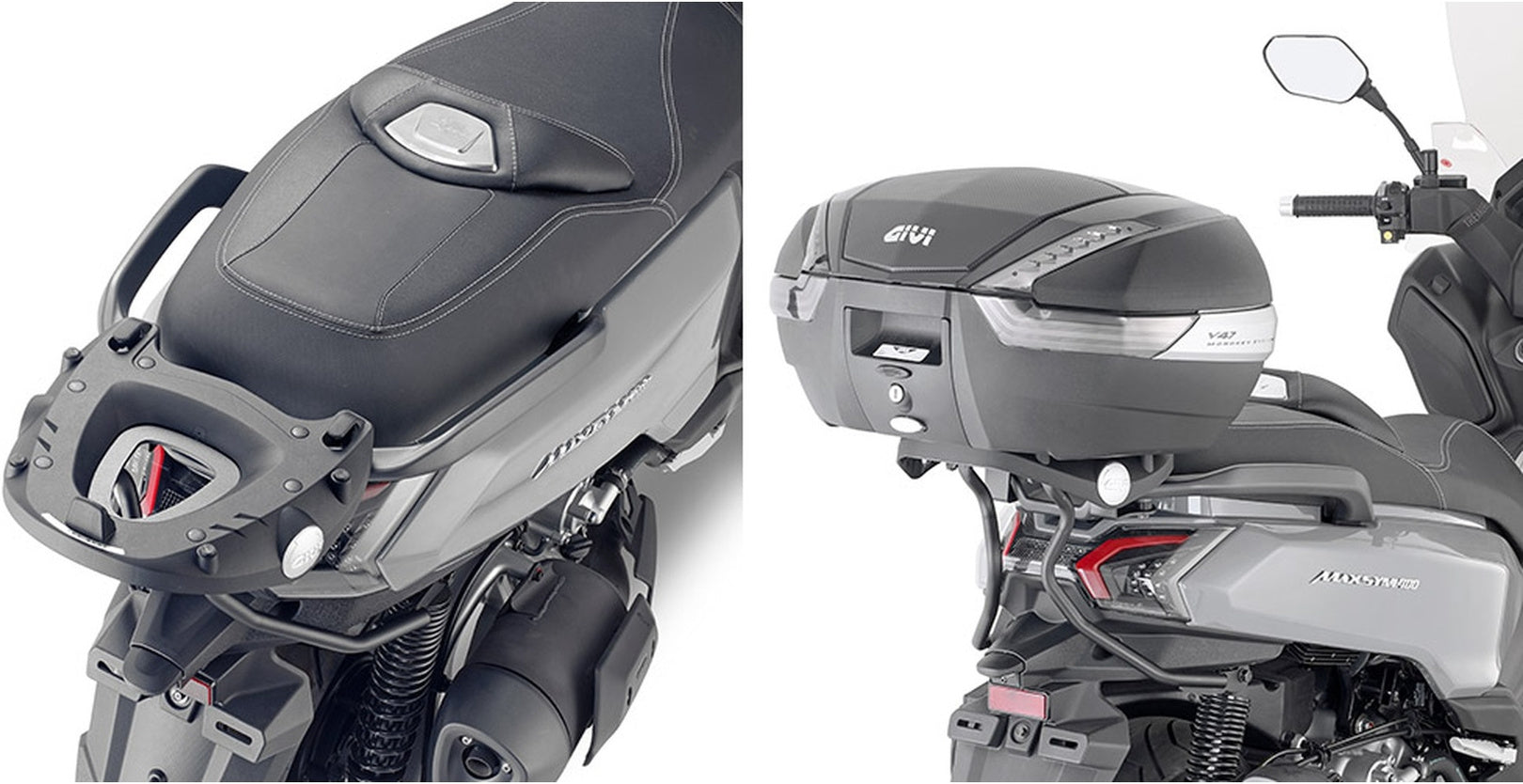 Monolock Black Tech Top Case - 29 Lt Technopolymer - Givi Compatible With Sym Max Sym 400 (2021-2024)