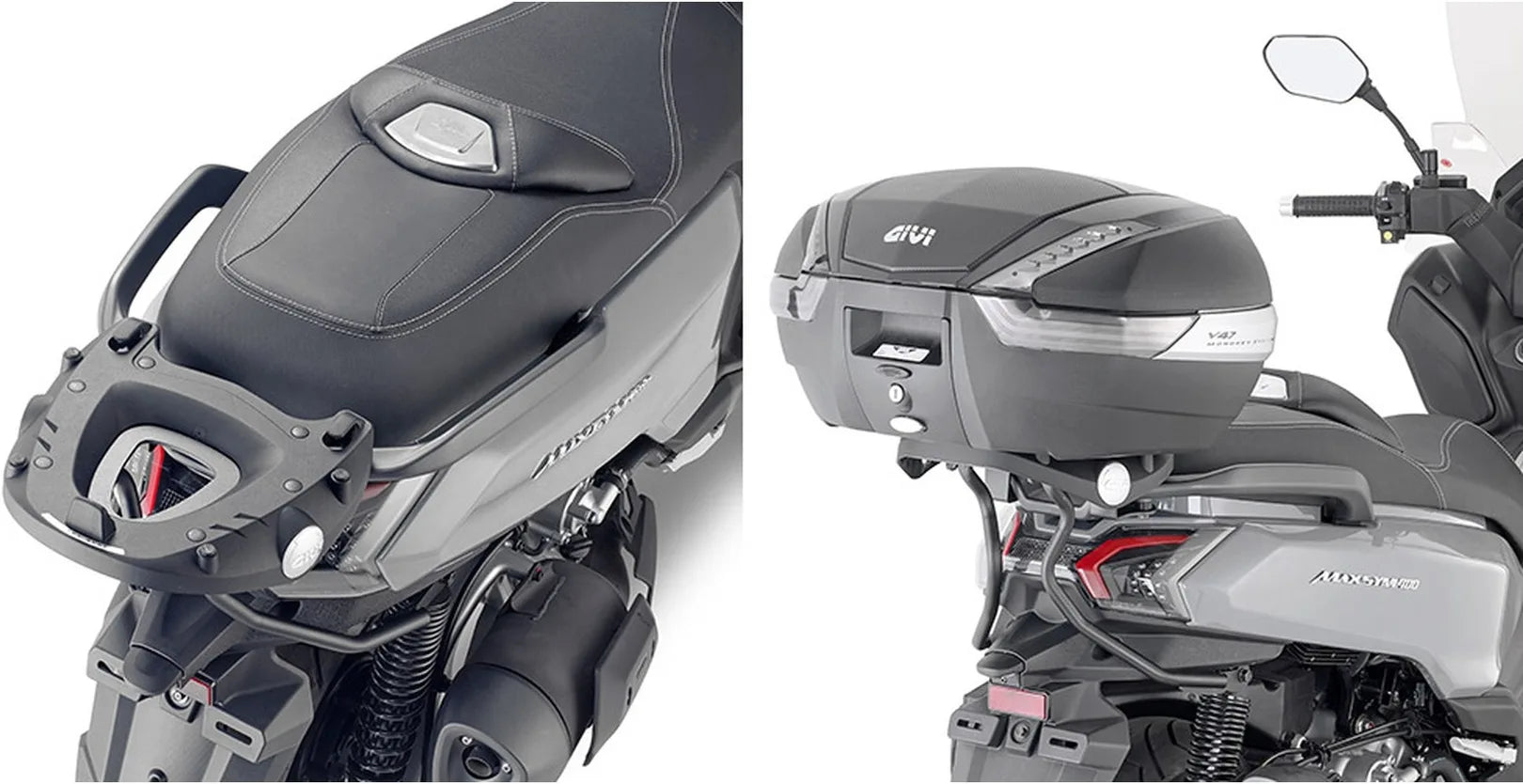 Top Case Monolock Vision Noir 34 Lt Vision Technopolymères - Givi Compatible Avec Sym Max Sym 400 (2021-2024)
