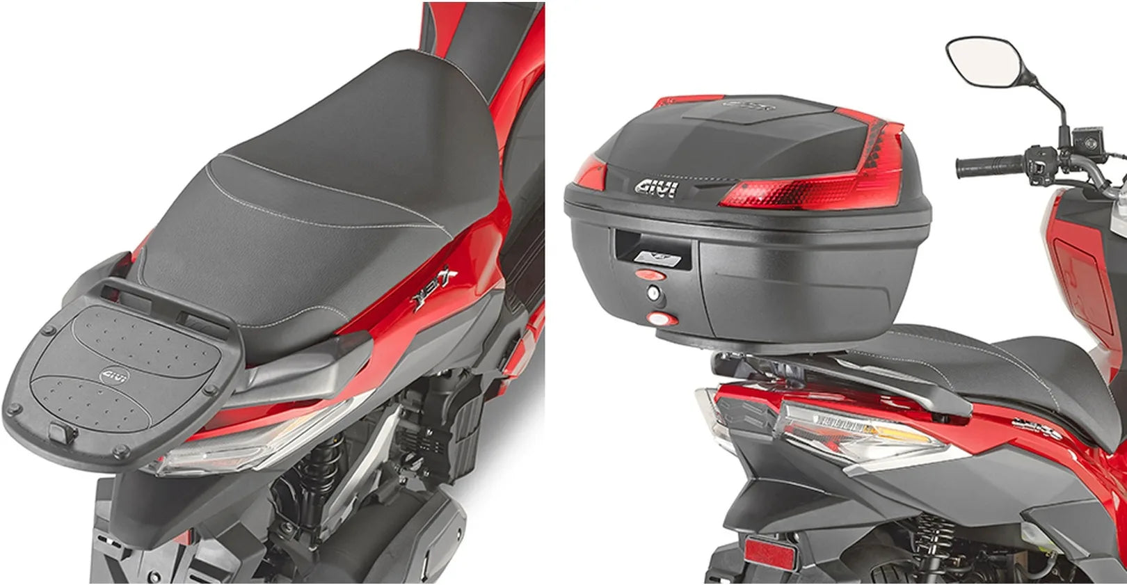 Top Case Monolock Riviera Triple Black 46 Lt Riviera Technopolymères - Givi Compatible Avec Sym Jet X 125 (2021-2024)