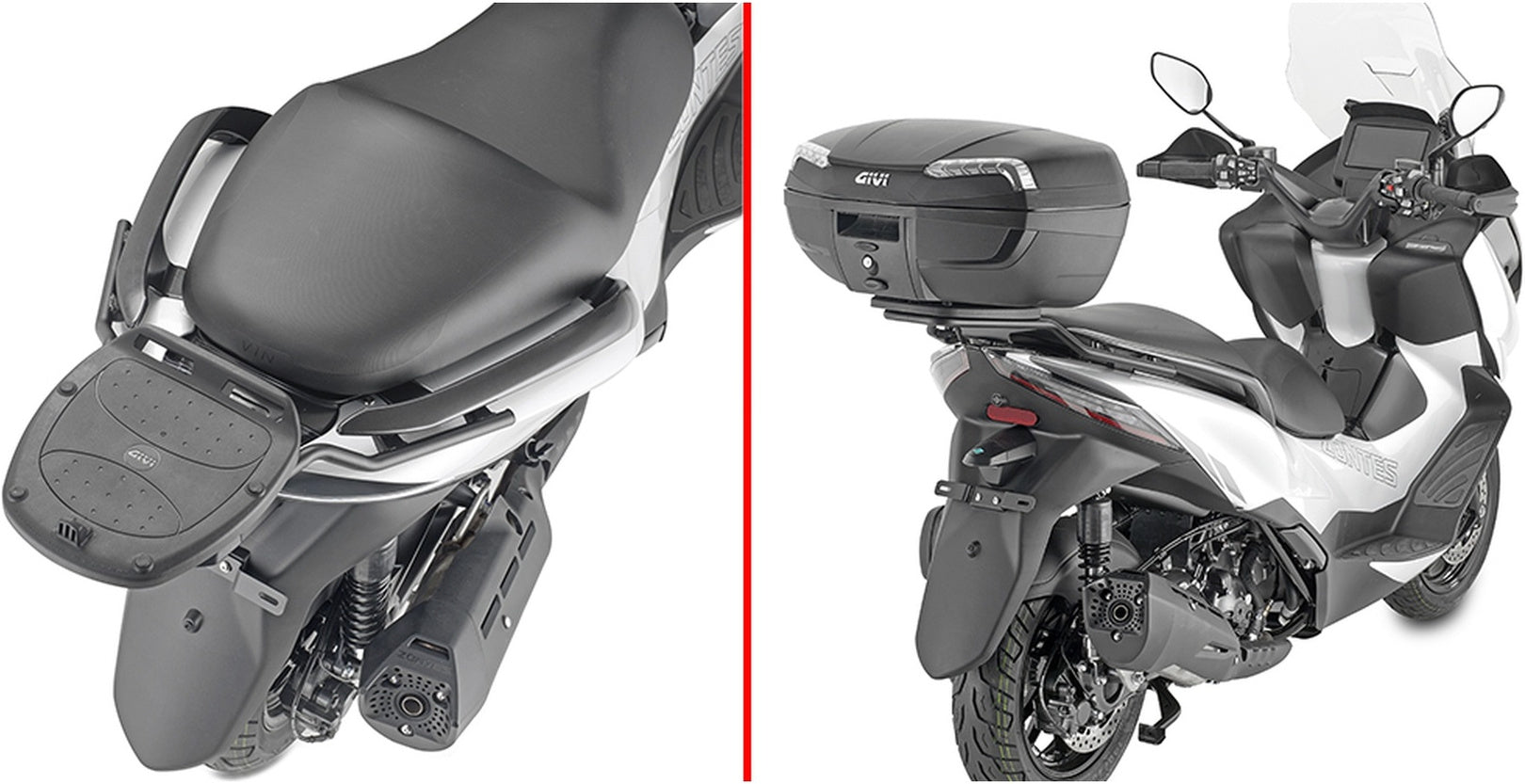 Monolock Vision Black Tech Top Case - 34 Lt Vision Technopolymer - Givi Compatible With Zontes 350 E (2023-2024)