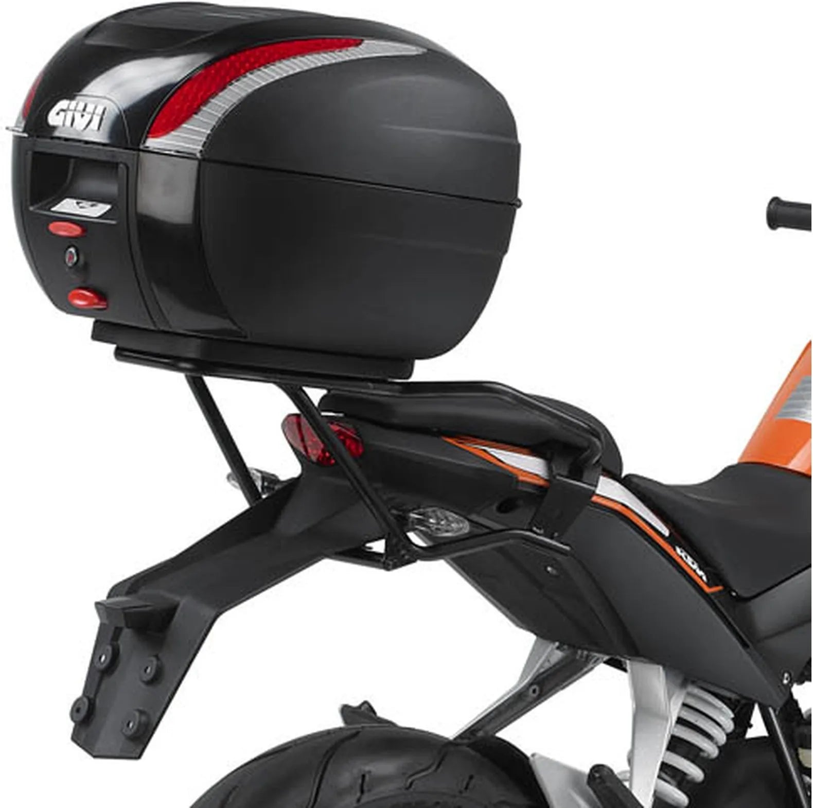 Top Case Monolock Riviera Noir Tech 46 Lt Riviera Technopolymères - Givi Compatible Avec Ktm 200 Duke (2011-2016)