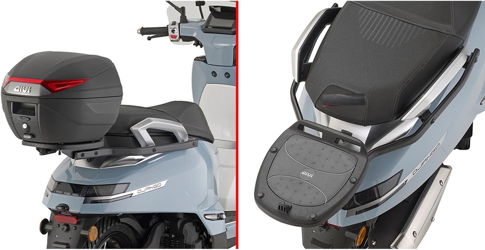 Monokey Trekker Outback Evo Smart Black Aluminium Top Case - 58 Lt Trekker Outback Evo Smart Aluminium - Givi Compatible With Peugeot Django Evo 125 (2025)