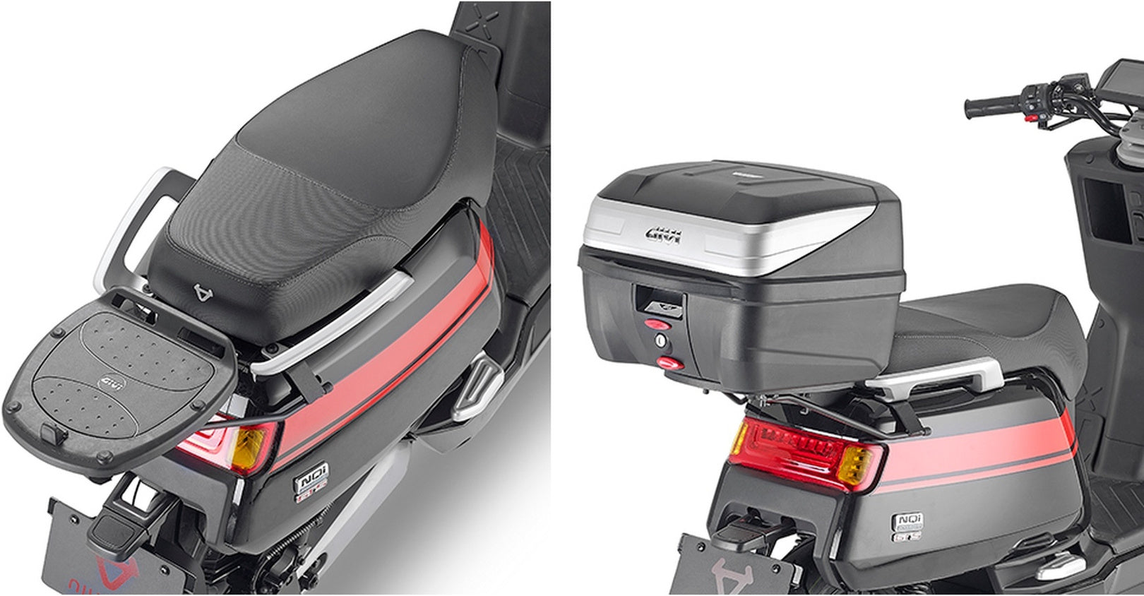 Monolock Alpina Black Aluminium Top Case - 44 Lt Alpina Aluminium - Givi Compatible With Niu Nqi (2019-2024)