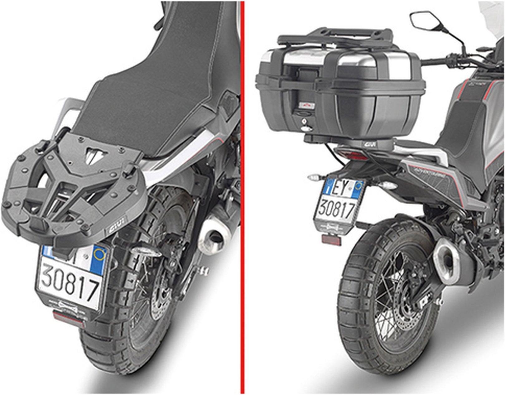 Monokey Trekker Alaska Black Aluminium Top Case - 44 Lt Trekker Alaska Aluminium - Givi Compatible With Moto Morini X-Cape 649 (2021-2024)