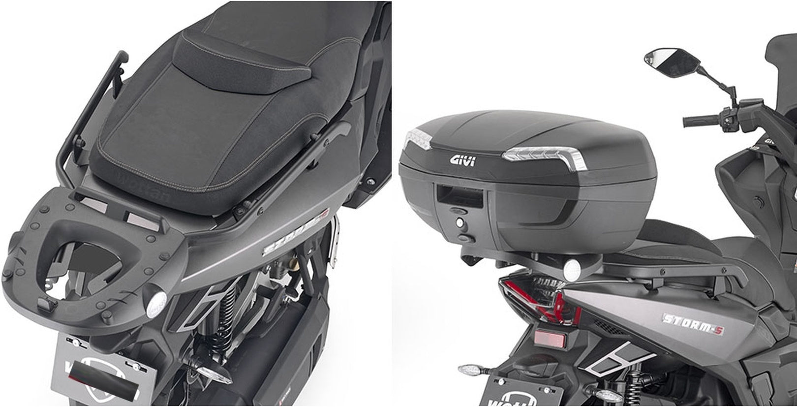 Monokey Black Top Case - 40 Lt Technopolymer - Givi Compatible With Wottan Storm S 300 (2022-2024)