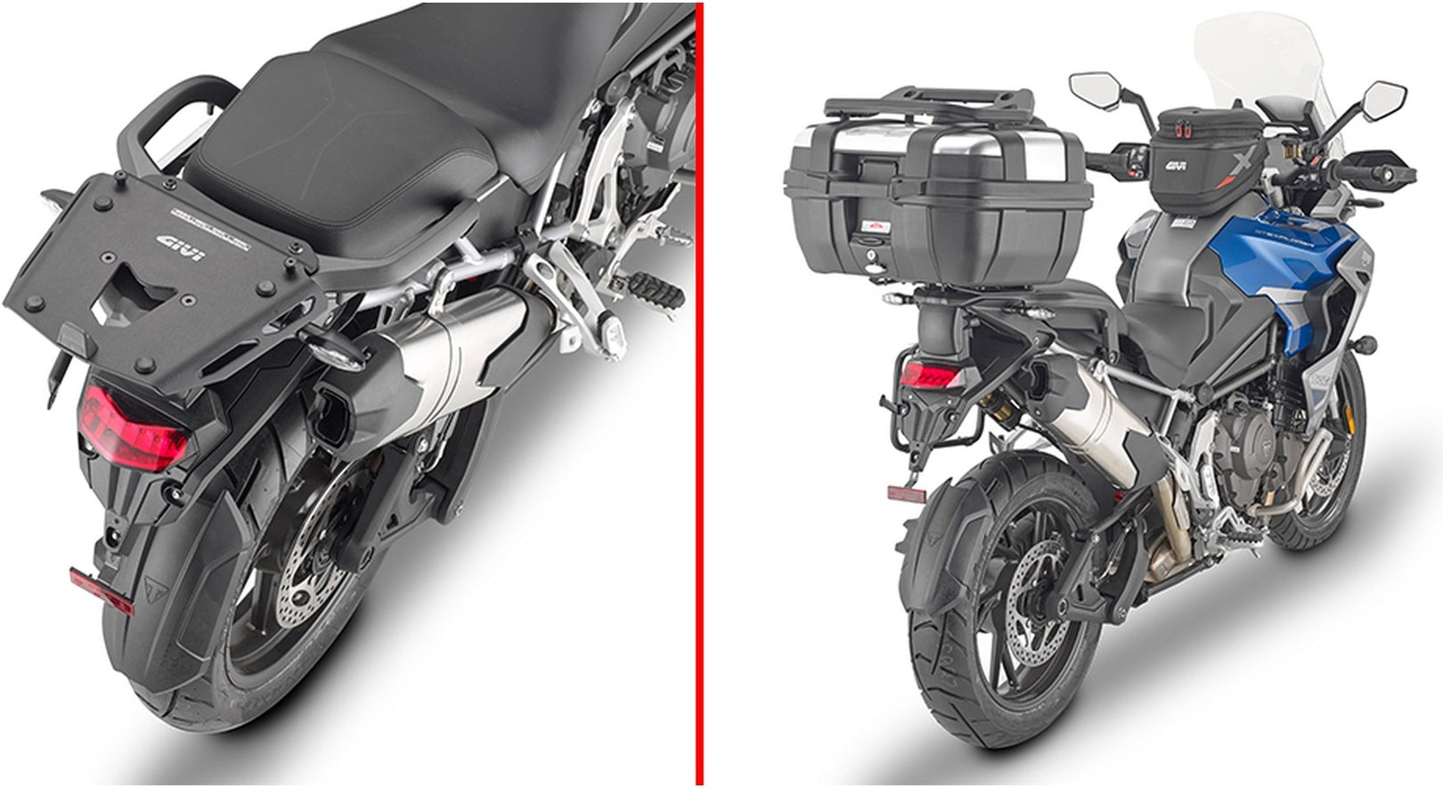 Monokey Trekker Outback Evo Smart Black Aluminium Top Case - 42 Lt Trekker Outback Evo Smart Aluminium - Givi Compatible With Triumph Tiger 1200 Gt - Pro (2022-2024)