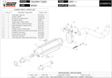 Système D'Échappement Catalytique Avec Homologation Acoustique Suono Acier Noir Carbon - Mivv Compatible Avec Triumph Tiger 1050 (2007-2012)