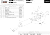 Système D'Échappement Catalytique Avec Homologation Acoustique Gp Acier Noir - Mivv Compatible Avec Triumph Speed Triple (2007-2010)
