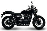 Système D'Échappement Complet Sans Homologation Acoustique Conical Acier Inox Noir - Termignoni Compatible Avec Triumph Street Twin (2016-2020)