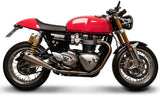 Double Sortie D'Échappement Homologuée Au Niveau Sonore Conical Acier Inox - Termignoni Compatible Avec Triumph Truxton (2016-2020)