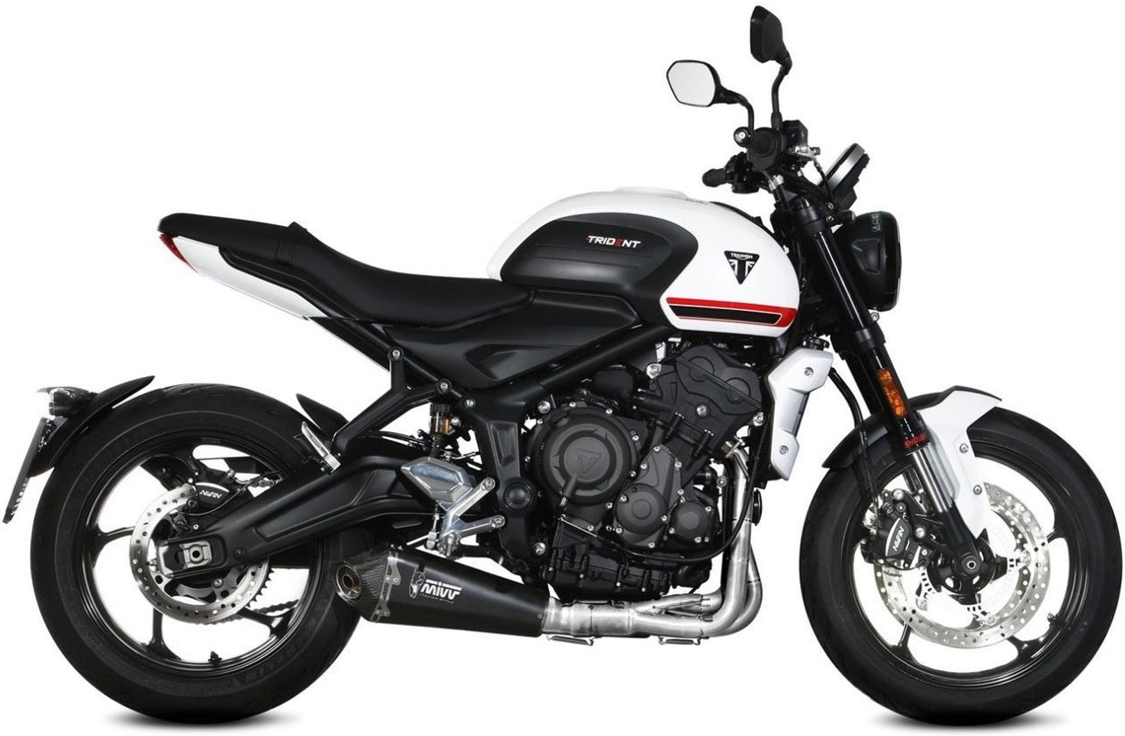 Complete Catalytic Exhaust System With Sound Certification Delta Race Steel Black Carbon - Mivv Compatible With Triumph Trident 660 (2021-2024)