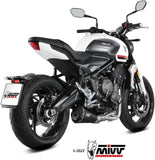 Système D'Échappement Complet Avec Catalyseur Et Homologation Acoustique Delta Race Acier Noir Carbon - Mivv Compatible Avec Triumph Trident 660 (2021-2024)