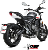 Système D'Échappement Complet Non Catalysé Et Sans Homologation Acoustique X-M5 Acier Noir Carbon - Mivv Compatible Avec Triumph Trident 660 (2021-2024)