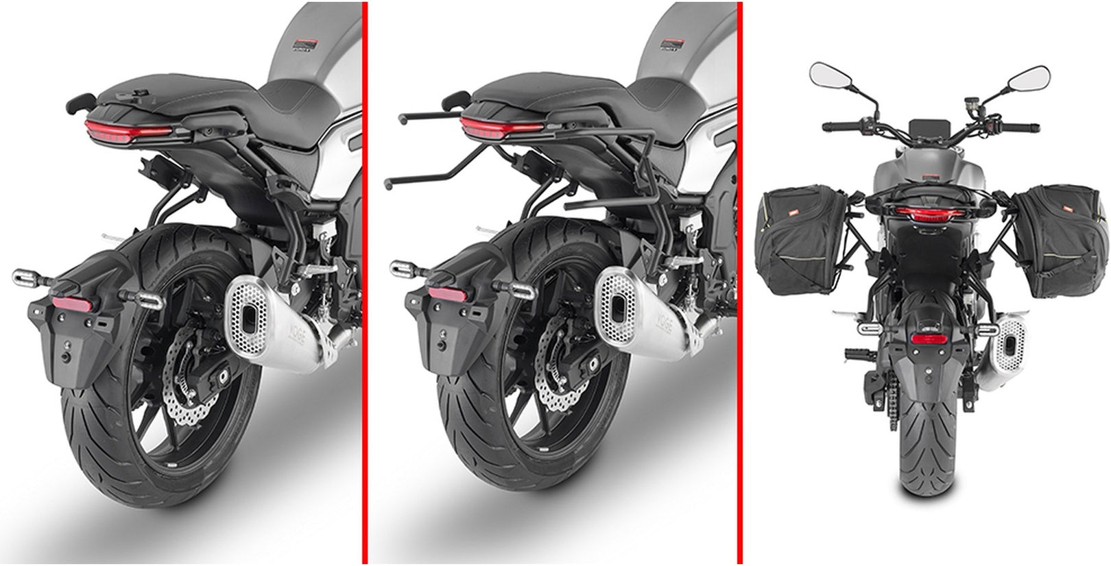 Corium Black Side Bags - 26 Lt Corium Nylon - Givi Compatible With Voge Trofeo 500 Ac (2022-2024)