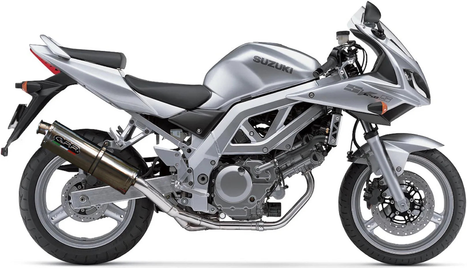 Système D'Échappement Catalytique Avec Homologation Acoustique Trioval Acier - Gpr Compatible Avec Suzuki Sv 650 - S (2003-2010)