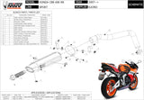 Système D'Échappement Homologué Au Niveau Sonore Suono Acier Noir Carbon - Mivv Compatible Avec Honda Cbr 600 Rr (2007-2012)